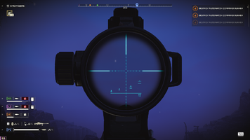 A screenshot of the Anti-Material Rifle's new scope, added in Patch 1.000.400.