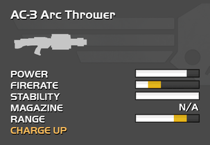 Fully upgraded AC-3 Arc Thrower