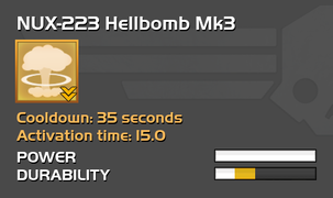 Fully upgraded NUX-223 Hellbomb