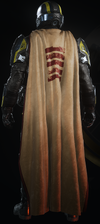 The Botslayer Cape worn on a Helldiver
