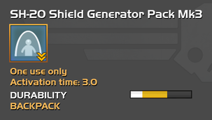 Fully upgraded SH-20 Shield Generator Pack