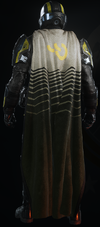 The Martyris Rex Cape worn on a Helldiver