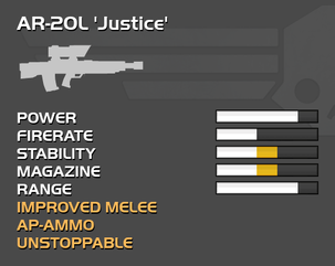 Fully upgraded AR-20L Justice